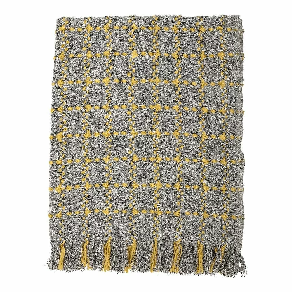 Bloomingville Plaid Grijs Acryl 4 Bloomingville Plaid Grijs Acryl - Afbeelding 2