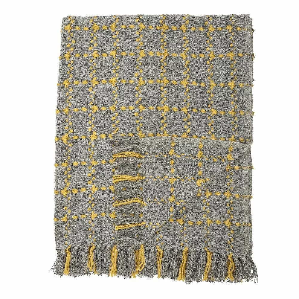 Bloomingville Plaid Grijs Acryl 3 Bloomingville Plaid Grijs Acryl