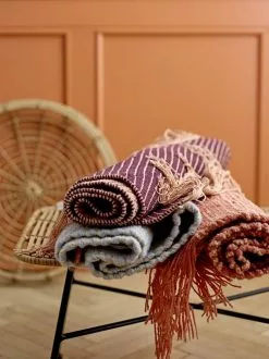 Bloomingville Vloerkleed Oranje Wol 120x60cm -TEXTIEL Winkel bloomingville vloerkleed oranje wol 120x60cm 3