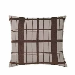 Broste Copenhagen Chequer Kussen Bruin Incl Vulling - W60XL60CM