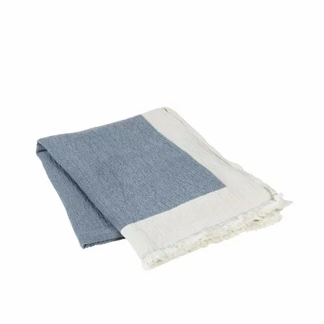 Broste Copenhagen Mona Plaid Blauw - 130x180cm 4 Broste Copenhagen Mona Plaid Blauw - 130x180cm - Afbeelding 2