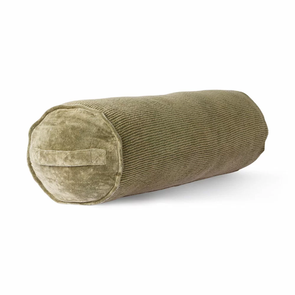 HKliving Corduroy Rolkussen - Army Green 20x70 Cm 5 HKliving Corduroy Rolkussen - Army Green 20x70 Cm - Afbeelding 3