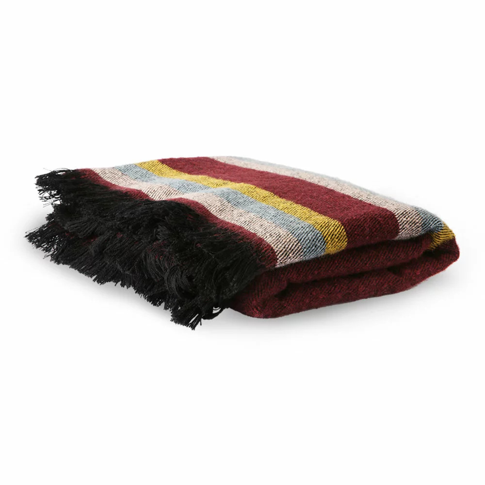 HKliving Fluffy Plaid DORIS - Burgundy 130x170cm 5 HKliving Fluffy Plaid DORIS - Burgundy 130x170cm - Afbeelding 3