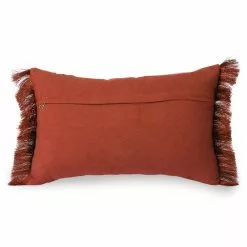 HKliving Fringed Velvet Tiger Kussen - Rood/bordeaux 25x40cm -TEXTIEL Winkel hkliving fringed velvet tiger kussen rood bordeaux 2
