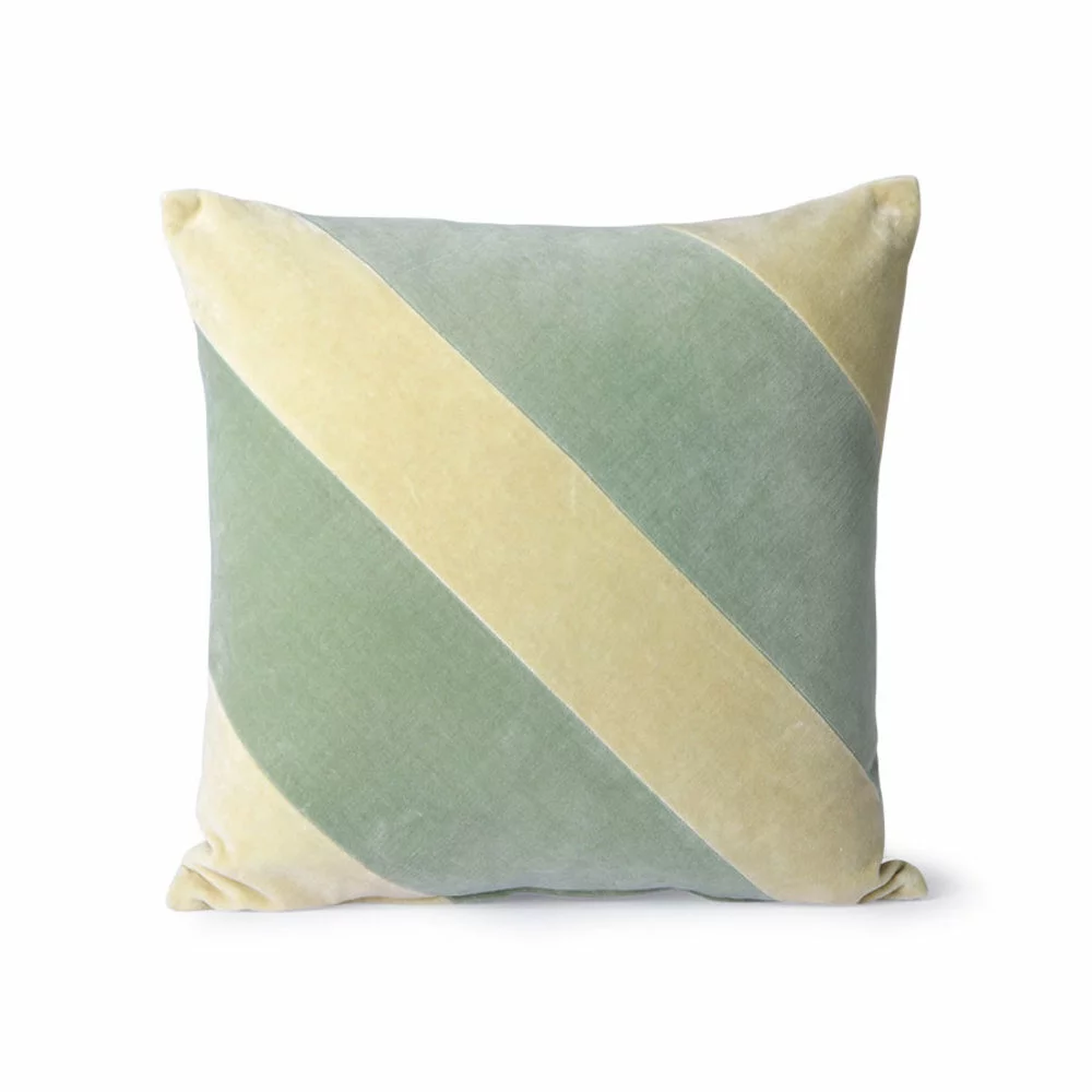 HKliving Gestreept Velvet Kussen - Mint/groen 45x45cm 3 HKliving Gestreept Velvet Kussen - Mint/groen 45x45cm