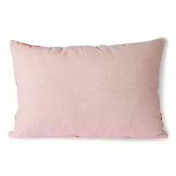 HKliving Gestreept Velvet Kussen -rood/roze 40x60cm -TEXTIEL Winkel hkliving gestreept velvet kussen rood roze 40x60cm 2