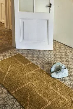 HKliving Handgeweven Vloerkleed Runner - Mustard/honey 70x200cm -TEXTIEL Winkel hkliving handgeweven vloerkleed runner mustard hon 2