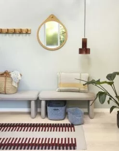 Hubsch Vloerkleed Polyester - Beige/rood/grijs -TEXTIEL Winkel hubsch vloerkleed polyester beige rood grijs 4