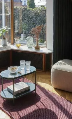 Hubsch Vloerkleed Wol - Blauw/bordeaux -TEXTIEL Winkel hubsch vloerkleed wol blauw bordeaux 2