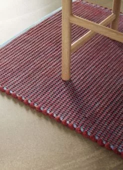 Hubsch Vloerkleed Wol - Blauw/bordeaux -TEXTIEL Winkel hubsch vloerkleed wol blauw bordeaux 5